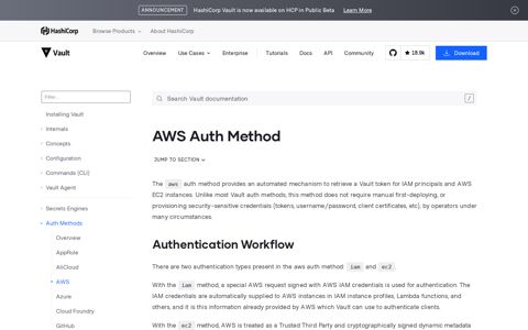 AWS - Auth Methods | Vault by HashiCorp