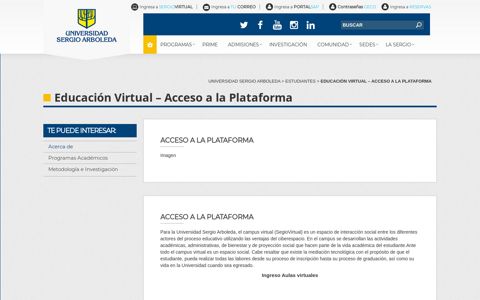Educación Virtual - Acceso a la Plataforma - Universidad ...