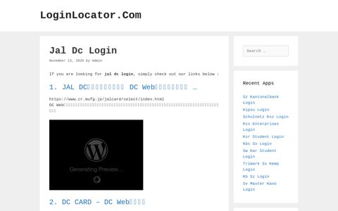 Jal Dc Login - LoginLocator.Com
