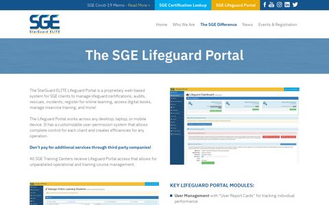 The SGE Lifeguard Portal - StarGuard ELITE