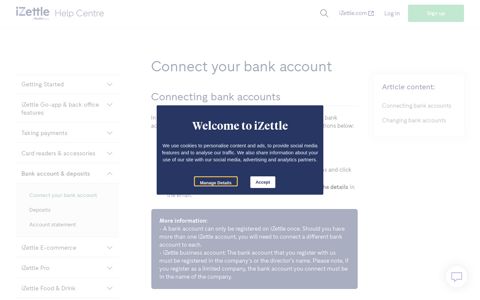 Connect your bank account | iZettle