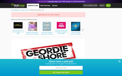 Geordie Shore Casting - MTV - StarNow