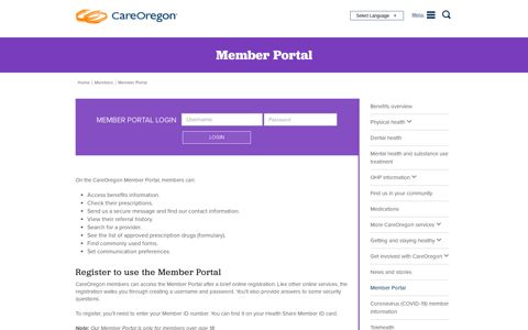 Member Portal - CareOregon