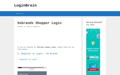 Hsbrands Shopper Register Or Login - Hs Brands - LoginBrain