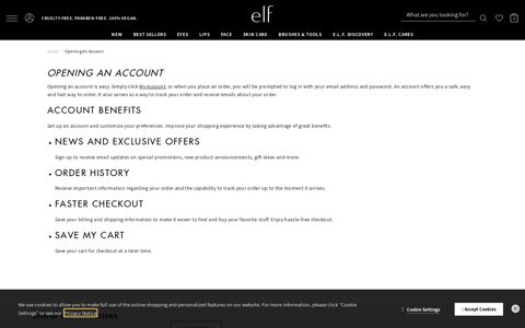 Opening An Account | e.l.f. Cosmetics