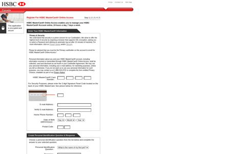 Online Registration - HSBC MasterCard® Online Access Login