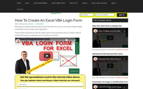 How To Create An Excel VBA Login Form
