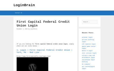 First Capital Federal Credit Union - Login - LoginBrain