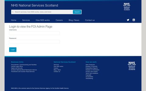 FOI Login | NHS National Services Scotland