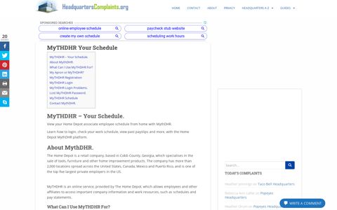 www.MyTHDHR.com Your Schedule Login - Home Depot My ...