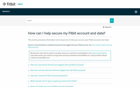 How can I help secure my Fitbit account and data?