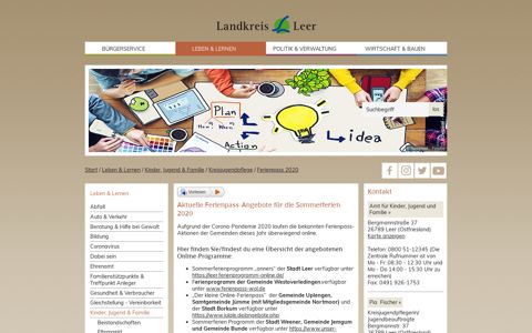 Ferienpass 2020 / Landkreis Leer
