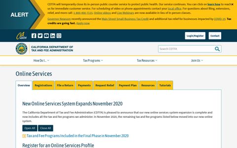 Online Services - CDTFA - CA.gov