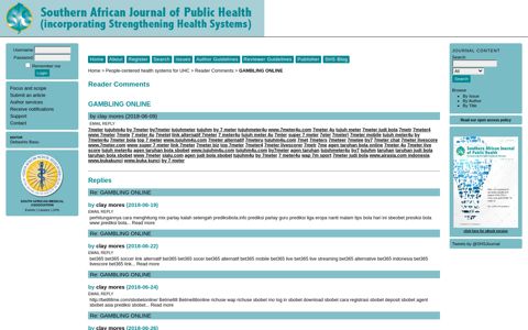 gambling online - Southern African Journal of Public Health