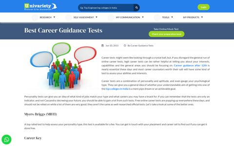 Best Career Guidance Tests - Univariety