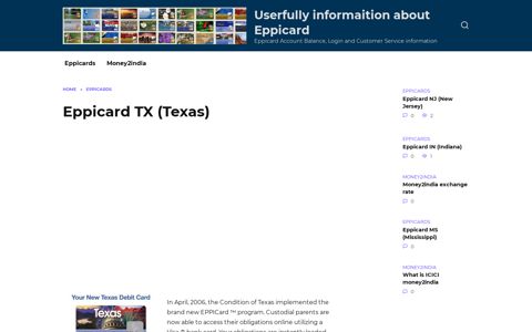 Eppicard TX (Texas) Customer Service Information
