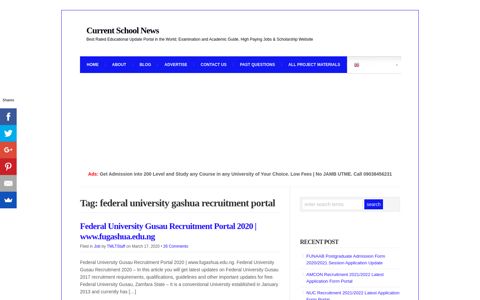 federal university gashua recruitment portal Archives - Current ...