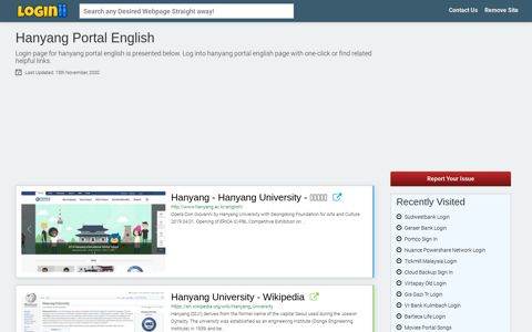 Hanyang Portal English - Loginii.com
