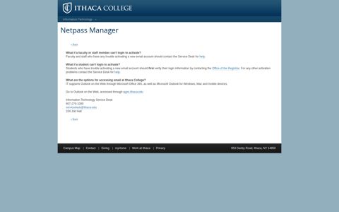 Netpass Manager - Ithaca College