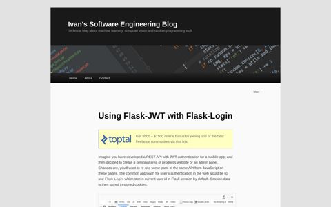Using Flask-JWT with Flask-Login - Ivan's Software ...