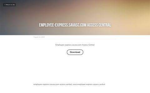 Employee-express.savasc.com Access Central