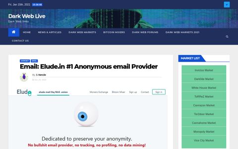 Email: Elude.in #1 Anonymous email Provider - Dark Web Live