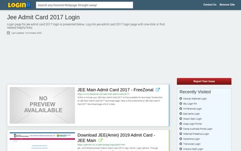 Jee Admit Card 2017 Login - Loginii.com