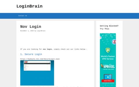 Nov - Secure Login - LoginBrain