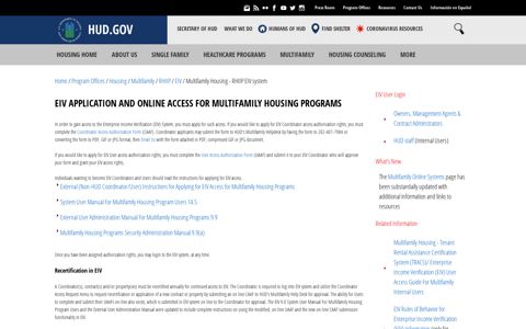 Multifamily Housing - RHIIP EIV system - HUD | HUD.gov ...