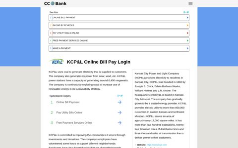 KCP&L Online Bill Pay Login - CC Bank