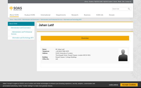 Mr Jahan Latif | Staff | SOAS University of London