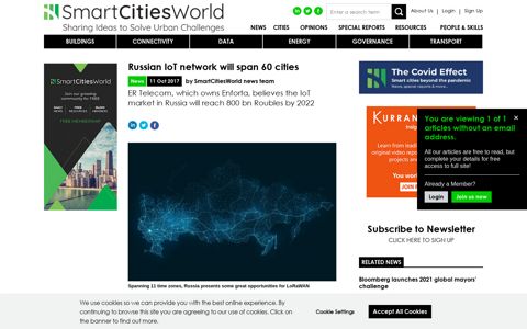 Russian IoT network will span 60 cities - Smart Cities World