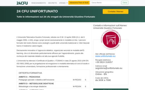 24 cfu UNIFORTUNATO - Università Giustino Fortunato | 24 ...