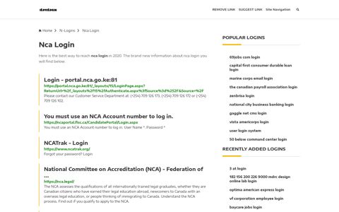 Nca Login ❤️ One Click Access - iLoveLogin