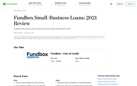 Fundbox Small-Business Loans: 2020 Review - NerdWallet