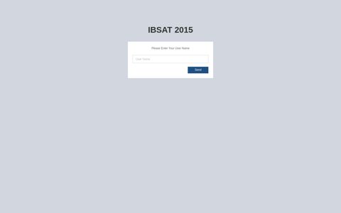 IBSAT 2015 | Log in