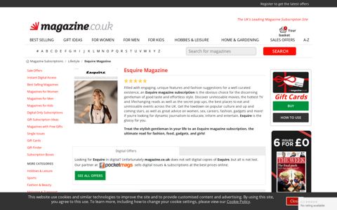 Esquire Magazine Subscription UK Offer