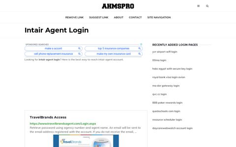 Intair Agent Login - AhmsPro.com
