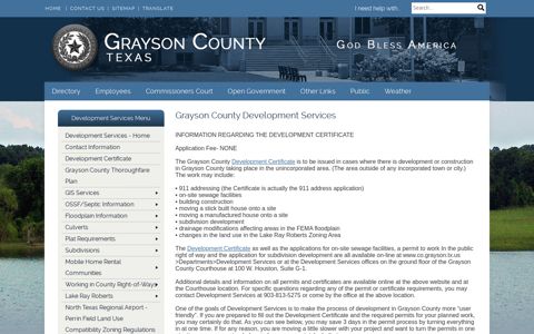 Development Services - Grayson County