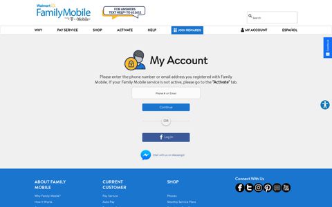 Sign In To Your Account | Family Mobile