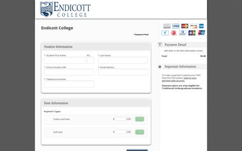 Payment Gateway - Make A Payment - Endicott College