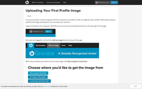 Uploading Your First Profile Image - Gravatar - Globally ...