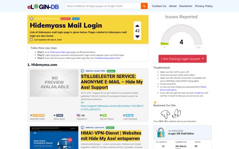 Hidemyass Mail Login - A database full of login pages from all ...