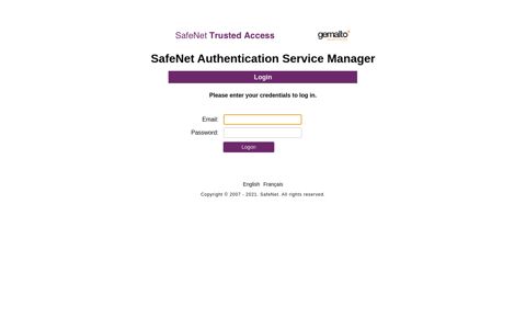 Login - Safenet Trusted Access