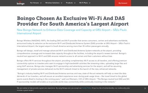 Boingo Chosen As Exclusive Wi-Fi And DAS Provider For ...