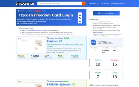Itzcash Freedom Card Login - Logins-DB