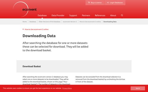 Downloading Data – ecoinvent