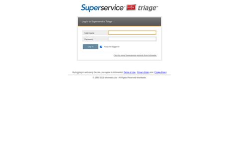 Log in to Superservice Triage