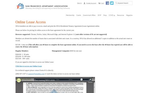Online Lease Access - San Francisco Apartment Association