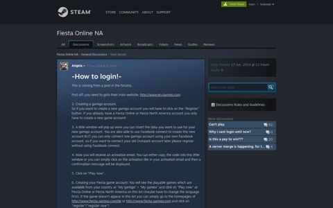 -How to login!- :: Fiesta Online NA General Discussions